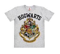 Logoshirt Harry Potter - Escudo - Hogwarts Logo Camiseta 100% algodón ecológico para niño - Gris Vigoré - Diseño Original con Licencia, Taglia 140, 9-10 años