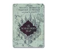 Logoshirt® Harry Potter - Hogwarts - Marauder's Map - Mapa del merodeador - Cartel de chapa - Placa de metal - Retro - 15 x 21 cm