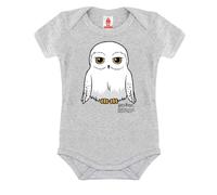Logoshirt® Harry Potter I Lechuza I Hedwig I Pelele I Body Estampado I Bebés I Niña y Niño I Gris | Diseño Original con Licencia I Talla 3-6 Meses