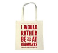 Logoshirt® Harry Potter | I Would Rather Be At Hogwarts | Bolsa de algodón | Impresa I Asas largas | natural | Diseño original con licencia