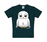 Logoshirt - Harry Potter - Lechuza - Hedwig - Camiseta - Negro - Diseño Original con Licencia, Talla 10-12 años