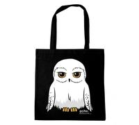 Logoshirt Bolsa de algodón Harry Potter Hedwig, impresa, asas largas, negro, diseño con licencia