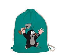 Logoshirt® Krtek, el Topo | Jujù | Mochila saco | Estampada I AZO-free | Cordón resistente | verde azul | Diseño original con licencia