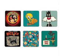 Logoshirt® Looney Tunes I Cartoons I Héroes I Juego de 6 I Posavasos I Corcho I 10x10cm I Impresión Duradera I Diseño Original con Licencia