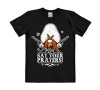 Logoshirt® Looney Tunes I Sam Bigotes I Say Your Prayers I Camiseta Print I Mujer y Hombre I Manga Corta I Negro | Diseño Original con Licencia I Talla XL