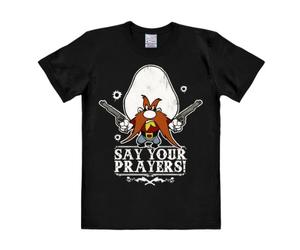 Logoshirt® Looney Tunes I Sam Bigotes I Say Your Prayers I Camiseta Print I Mujer y Hombre I Manga Corta I Negro | Diseño Original con Licencia I Talla XL