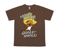 Logoshirt® Looney Tunes I Speedy Gonzales I Arriba Andale I Camiseta Vintage I Print I Mujer y Hombre I Manga Corta I marrón I Diseño Original con Licencia I Talla S