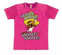 Logoshirt® Looney Tunes I Speedy Gonzales I Arriba Andale I Camiseta Vintage I Print I Mujer y Hombre I Manga Corta I Rojo | Diseño Original con Licencia I Talla S