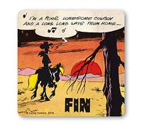 Logoshirt® Lucky Luke I Poor Lonesome Cowboy I Posavasos I Corcho I 10x10cm I Impresión Duradera I Diseño Original con Licencia