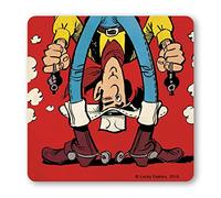 Logoshirt® Lucky Luke I Shooting Upside Down I Posavasos I Corcho I 10x10cm I Impresión Duradera I Diseño Original con Licencia