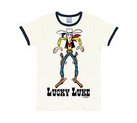 Logoshirt® Lucky Luke I Showdown I Camiseta Print I Mujer y Hombre I Blanco/Azul | Diseño Original con Licencia, Talla XL