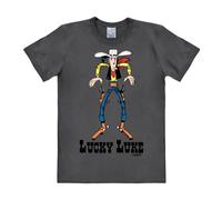 Logoshirt® Lucky Luke I Showdown I Camiseta Print I Mujer y Hombre I Cuello Redondo I Manga Corta I Gris I Diseño Original con Licencia I Talla L