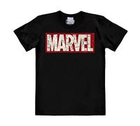 Logoshirt® Marvel Comics I Marvel Logo I Comic Block I Camiseta Print I Mujer y Hombre I Cuello Redondo I Manga Corta I Negro I Diseño Original con Licencia I Talla 3XL