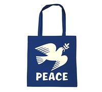 Logoshirt®️ Paloma de la paz | Peace I Bolsa de algodón | Impresa I Asas largas | azul | Diseño original con licencia