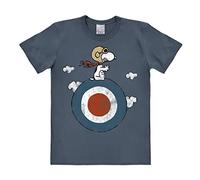 Logoshirt® Peanuts I Snoopy I Piloto I Camiseta Print I Mujer y Hombre I Cuello Redondo I Manga Corta I Azul I Diseño Original con Licencia I Talla L