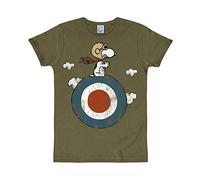 Logoshirt® Peanuts I Snoopy I Piloto I Target I Camiseta Print I Mujer y Hombre I Manga Corta I Verde I Diseño Original con Licencia I Talla XL