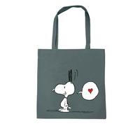 Logoshirt® Peanuts I Snoopy In Love I Bolsa de algodón | Impresa I Asas largas | gris | Diseño original con licencia