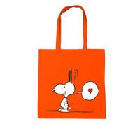 Logoshirt® Peanuts I Snoopy In Love I Bolsa de algodón | Impresa I Asas largas | naranja | Diseño original con licencia