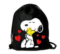 Logoshirt® Peanuts I Snoopy & Woodstock I Best Friends I Mochila saco I Estampada I AZO-free I Cordón resistente I negro I Diseño original con licencia