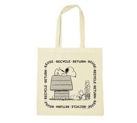 Logoshirt® Peanuts I Snoopy & Woodstock I Reuse, Recycle, Return I Bolsa de algodón | Impresa I Asas largas | natural | Diseño original con licencia