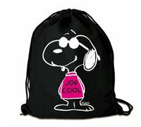 Logoshirt®️ Peanuts | Snoopy | Joe Cool Rosa | Mochila saco | Estampada | AZO-free | Cordón resistente | negro | Diseño original con licencia
