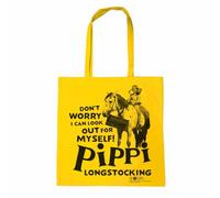 Logoshirt® Pippi Calzaslargas I Cita I Bolsa de algodón I Impresa I Asas largas I amarillo I Diseño original con licencia