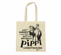 Logoshirt® Pippi Calzaslargas I Cita I Bolsa de algodón I Impresa I Asas largas I natural I Diseño original con licencia