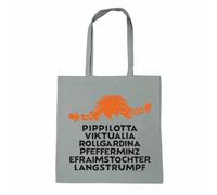Logoshirt® Pippi Calzaslargas I Nombre I Bolsa de algodón I Impresa I Asas largas I gris I Diseño original con licencia
