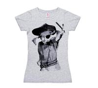 Logoshirt® Pippi Calzaslargas I Pirata I Camiseta Print I Mujer I Gris vigoré I Diseño Original con Licencia, Talla L