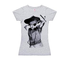 Logoshirt® Pippi Calzaslargas I Pirata I Camiseta Print I Mujer I Gris vigoré I Diseño Original con Licencia, Talla L