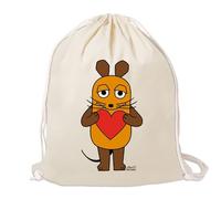 Logoshirt® Programa con el Ratón I Maus I Corazón I Mochila saco I Estampada I AZO-free I Cordón resistente I natural I Diseño original con licencia