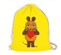Logoshirt® Programa con el Ratón I Maus I Corazón I Mochila saco I Estampada I AZO-free I Cordón resistente I amarillo I Diseño original con licencia