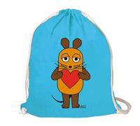 Logoshirt® Programa con el Ratón I Maus I Corazón I Mochila saco I Estampada I AZO-free I Cordón resistente I azul claro I Diseño original con licencia