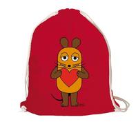 Logoshirt® Programa con el Ratón I Maus I Corazón I Mochila saco I Estampada I AZO-free I Cordón resistente I rojo I Diseño original con licencia