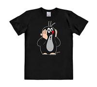 Logoshirt® TV - Krtek, el Topo I Oh Oh I Camiseta Print I Mujer y Hombre I Cuello Redondo I Manga Corta I Negro I Diseño Original con Licencia I Talla S