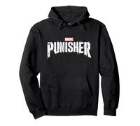Logotipo blanco de Marvel The Punisher Sudadera con Capucha