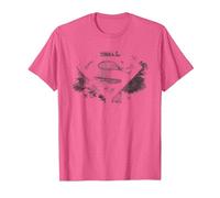 Logotipo Blanco y Negro desteñido de Superman Camiseta, Hombre, Rosa Jaspeado, XL