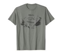 Logotipo Blanco y Negro desteñido de Superman Camiseta, Hombre, Verde Militar Jaspeado, M