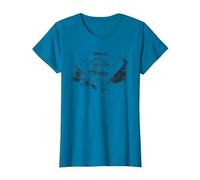 Logotipo Blanco y Negro desteñido de Superman Camiseta, Mujer, Zafiro, L