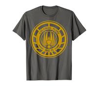 Logotipo BSG 75 de la Flota Colonial de Battlestar Galactica Camiseta, Hombre, Asfalto, S