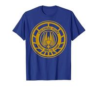 Logotipo BSG 75 de la Flota Colonial de Battlestar Galactica Camiseta, Hombre, Azul Real, 3XL