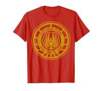 Logotipo BSG 75 de la Flota Colonial de Battlestar Galactica Camiseta, Hombre, Rojo, S