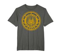Logotipo BSG 75 de la Flota Colonial de Battlestar Galactica Camiseta, Hombre Tallas Grandes, Asfalto, 6X Alto