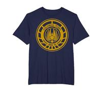 Logotipo BSG 75 de la Flota Colonial de Battlestar Galactica Camiseta, Hombre Tallas Grandes, Azul Marino, 6X Alto