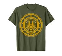 Logotipo BSG 75 de la Flota Colonial de Battlestar Galactica Camiseta, Hombre, Verde Oliva, 3XL