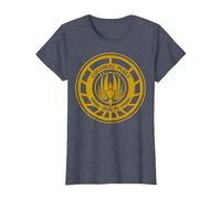 Logotipo BSG 75 de la Flota Colonial de Battlestar Galactica Camiseta, Mujer, Azul Jaspeado, XXL