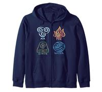 Logotipo clásico clásico gráfico Divertido Fuego Agua Tierra Vintage Sudadera con Capucha