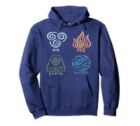 Logotipo clásico clásico gráfico Divertido Fuego Agua Tierra Vintage Sudadera con Capucha