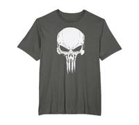 Logotipo clásico con forma de calavera blanca de Marvel The Punisher Camiseta