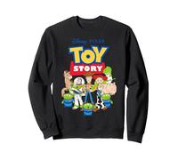 Logotipo clásico de Disney Pixar Toy Story Group Shot Sudadera, Unisex para adultos, Negro, XL